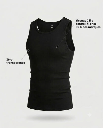 Stretch Fit Tank | Pack de 3 | 2x Noir / 1x Blanc