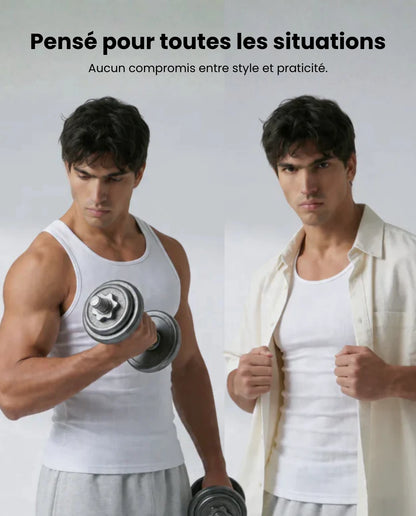 Stretch Fit Tank | Pack de 3 | 2x Noir / 1x Blanc