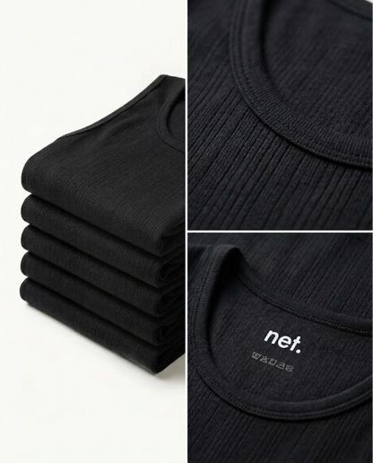 Stretch Fit Tank | Pack de 3 | 2x Noir / 1x Blanc