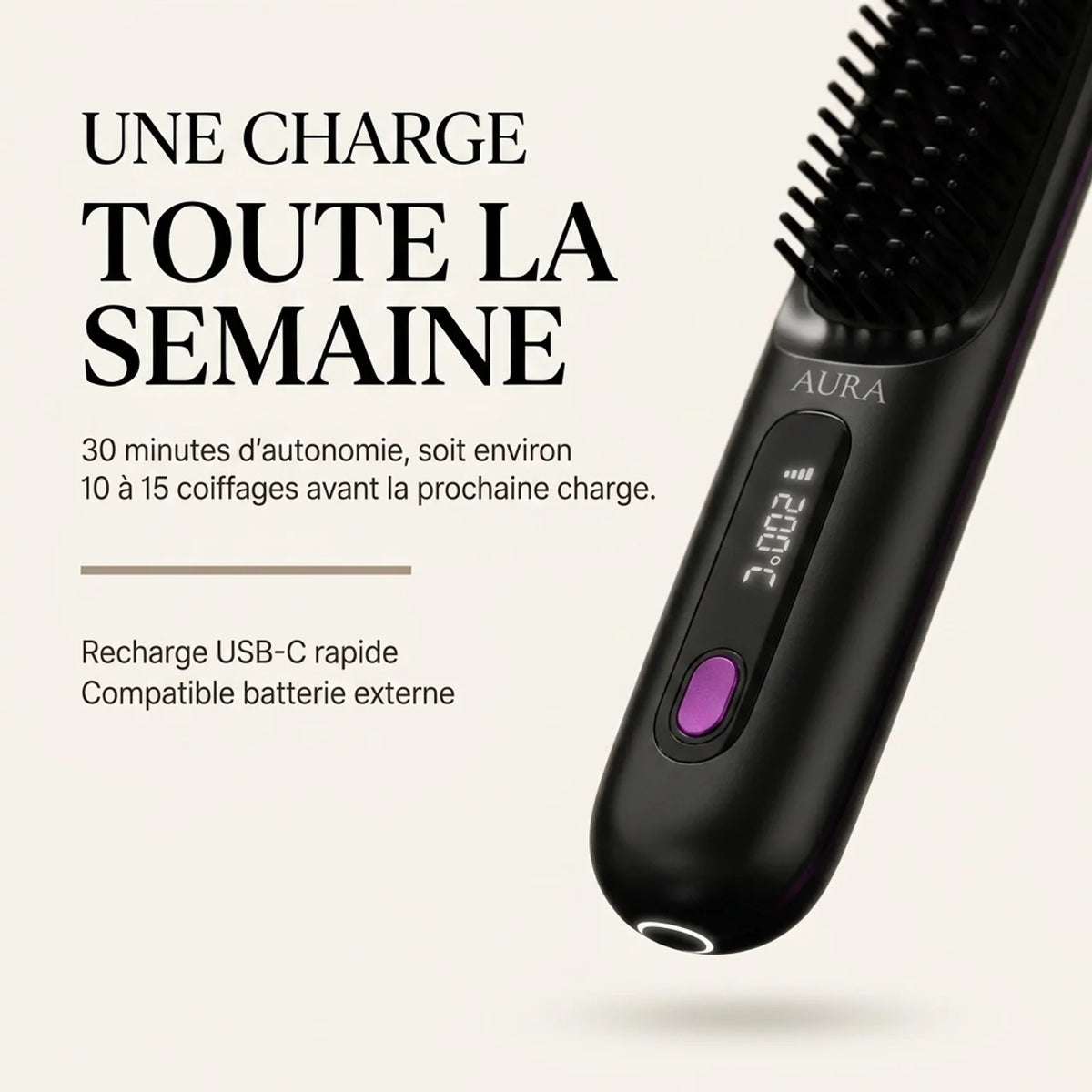 Aura - Brosse pour cheveux courts